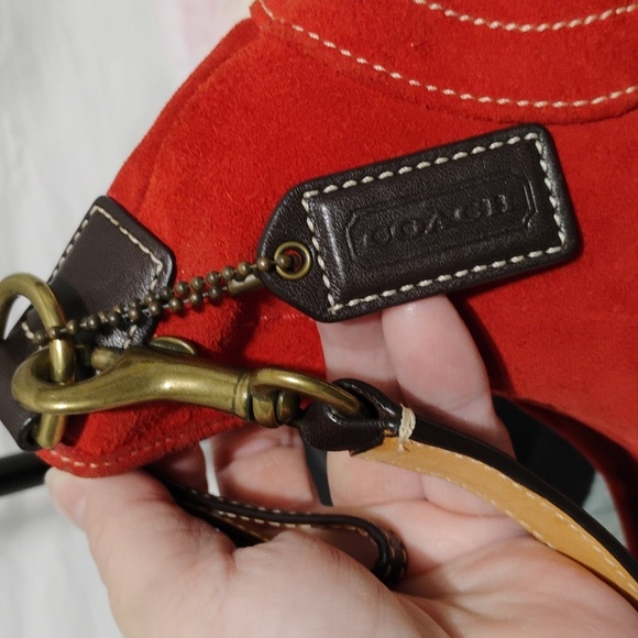 RARE! Coach Mini Red Suede Soho Handbag W Hangtag - Picture 9 of 13